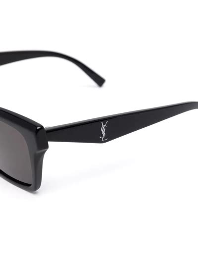 Saint Laurent Square Frame Sunglasses In Black Modesens