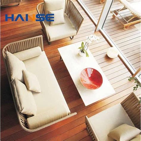 Foshan Customized Hanse Carton Standard Packing Bamboo Sofa Set Patio