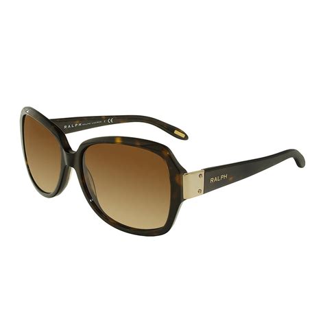 Ralph By Ralph Lauren Womens Ra 5137 Rectangular Sunglasses Acetate Black Frame