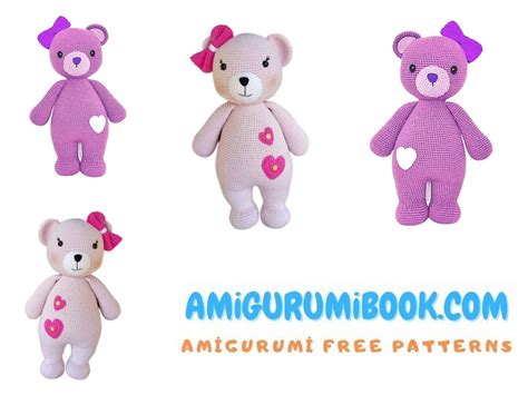 Pink Teddy Bear Amigurumi Free Pattern Free Amigurumi Crochet Patterns