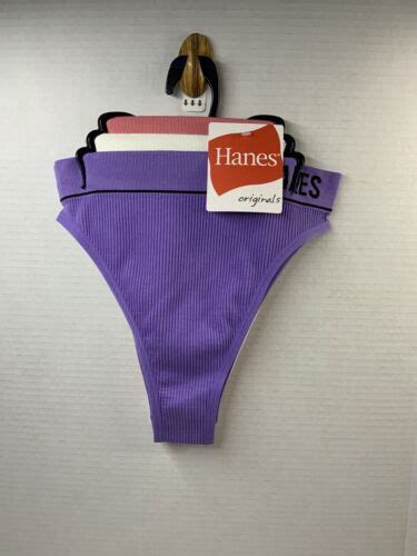 Hanes Originals Womens Underwear Seamless Rib Hi Rise Cheeky Thong 3