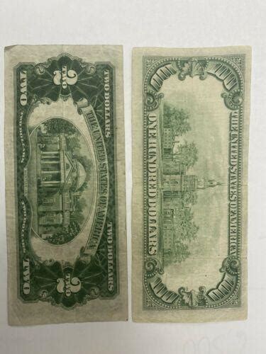 red seal 2 dollar bill And 100 Dollar Bill With A Star Note | #3886084289