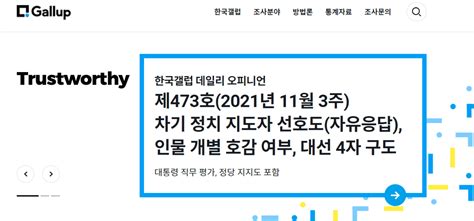 한국갤럽차기 정치 지도자 선호도 주요 인물 개별 호감 여부 대선 4자 구도 정치시사 에펨코리아