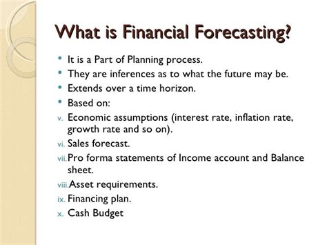 Financial Forecasting And Planning