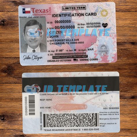 Editable Texas Id Template