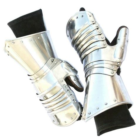 Medieval Maximilian Gauntlets Spartan Armor Pair Of Silver Etsy