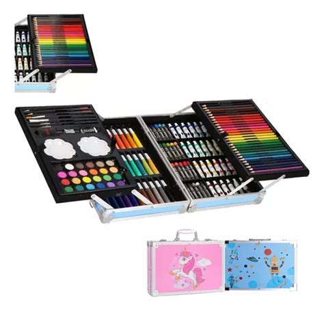 Set Arte Estuche Maletin Marcadores Crayolas Acuarelas 145pz Envío gratis