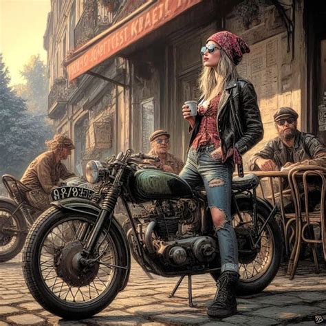 Pin By Hink Hinkle On Biker People In Biker Art Motorcycle Art