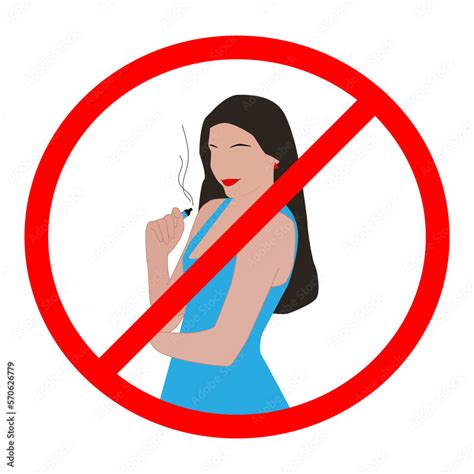 No Smoking Prohibition Of Vapes Electronic Cigarettes Woman Smoking