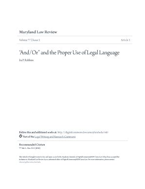 Fillable Online Digitalcommons Law Umaryland And Or And The Proper Use