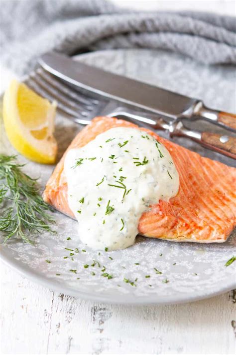 Poached Salmon with Dill Sauce - Cookin Canuck