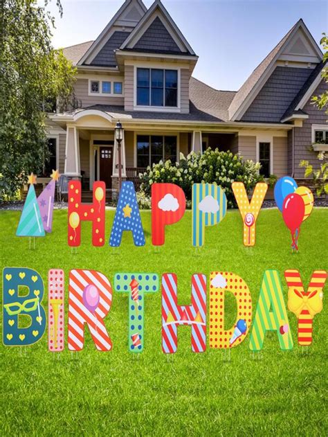 Happy Birthday Yard Signs With Stakes 15 Pack Durable And Weather