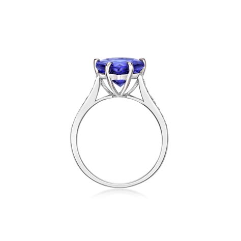 Exceptional 3.66 Ct Heart Shaped Tanzanite Ring