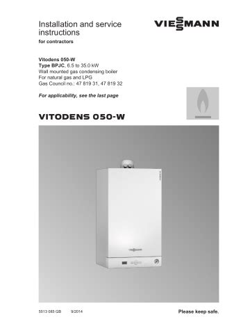 Viessmann VITODENS 050 W Installation Service Manual Manualzz