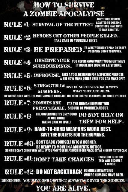 12 Rules How To Survive A Zombie Apocalypse By Rmatthendrick Via