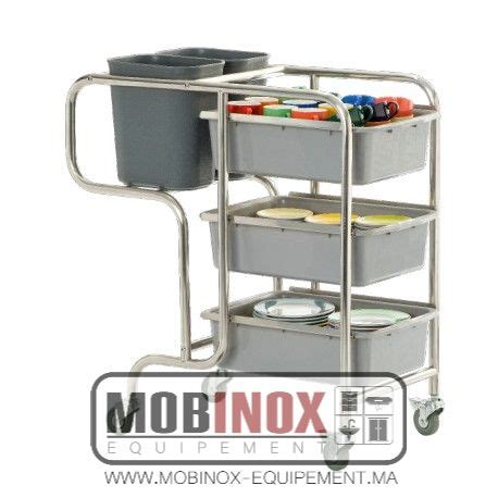 Chariot De Service Inox Bacs Mobinox Quipement Maroc