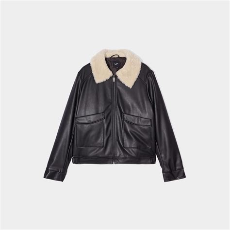 Veste Simili Cuir Col Aviateur Noir Femme La Halle