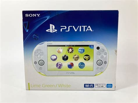 【やや傷や汚れあり】1円スタート★箱付★playstation Vita Wi Fiモデル Pch 2000 ライムグリーンホワイト プレイ