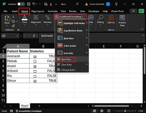 Excel Checkbox