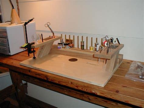 Fly Tying Desk with Wooden Table and Sink | Diy fly tying station, Home