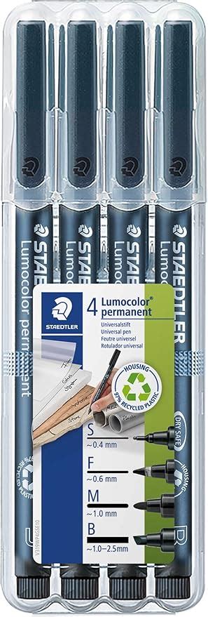 Staedtler Set Pennarelli Indelebili Neri Lumocolor Permanent Marker