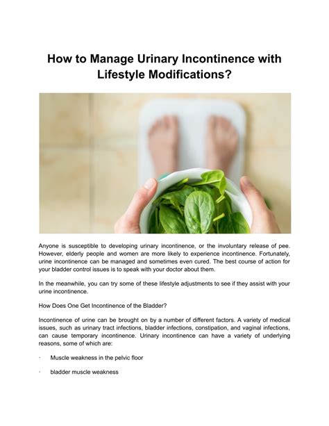 Ppt How To Manage Urinary Incontinence With Lifestyle Modifications