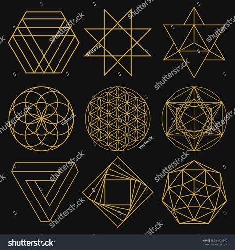 Sacred Geometry Set Figures Sacred Symbols Stock Vector Royalty Free