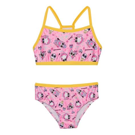 Bikini Niña Love Rosa y Amarillo Talle La Anónima Online