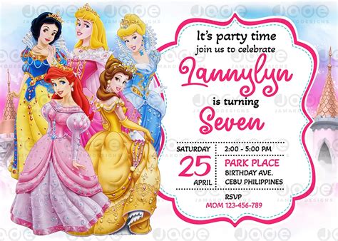 Disney Princesses Birthday Parade Invitation Ubicaciondepersonascdmxgobmx