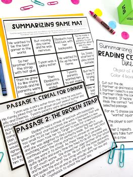 Summarizing Game By Ciera Harris Teaching Tpt