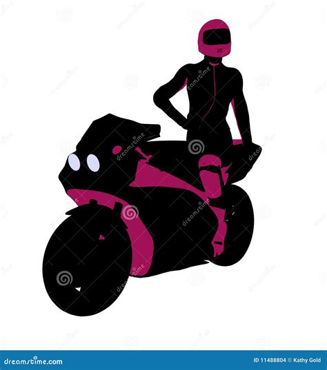 Female Sports Biker Illustration Silhouette Stock Illustration