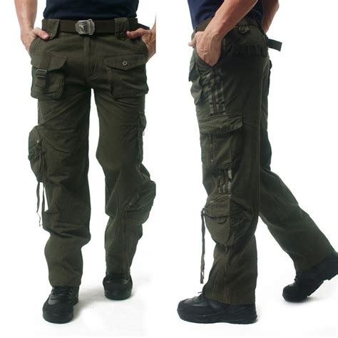 Army Cargo Men Military Style 101 Airborne Tactical Pants Loose Heavy Multi Pockets Commado Full