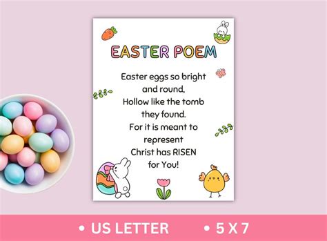 Printable Easter Poem For Kids Religious Easter Story Easter Basket