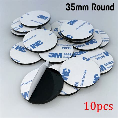 10pcs 35mm Round 3M 9448A Black Double Sided EVA Foam Tape Pad Mounting