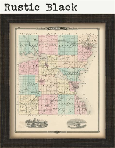 WINNEBAGO COUNTY Wisconsin 1878 Map Replica Or Genuine Etsy