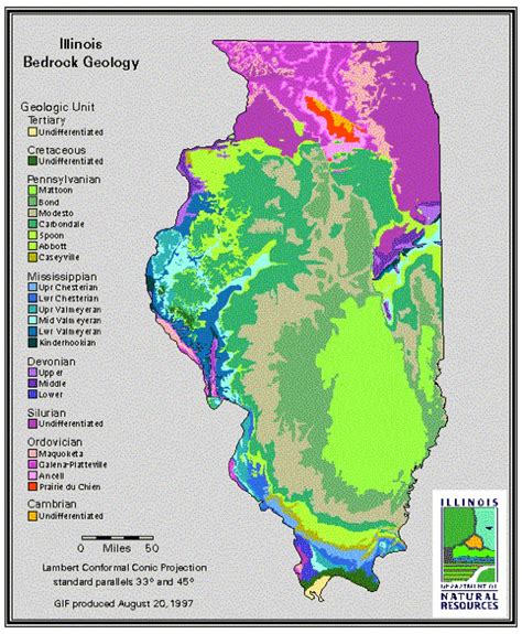 Bedrock Geologic Map Of Illinois