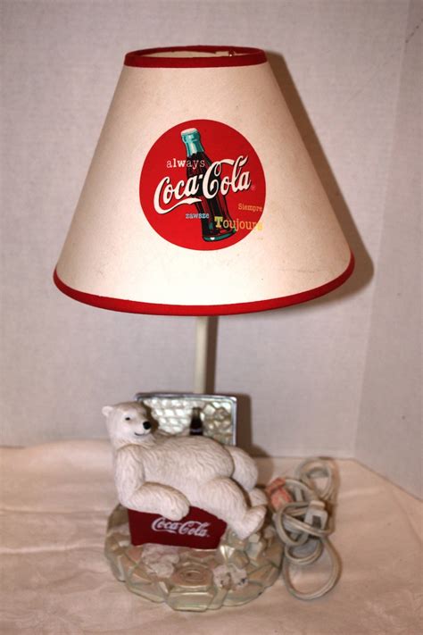 Vintage Coca Cola Lamp Polar Bear Lounging On Cooler Etsy