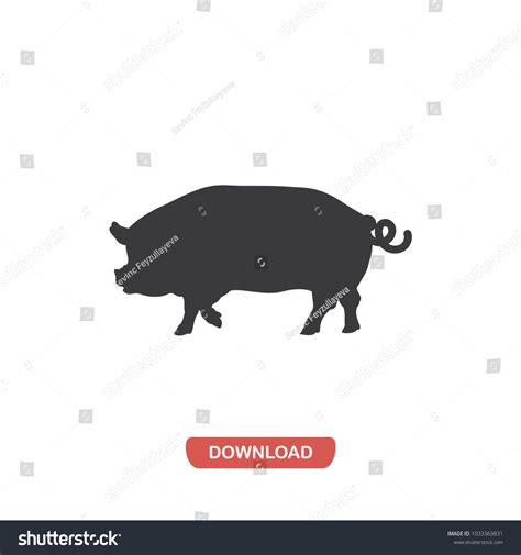 Pig Side View Silhouette Vector Icon Stock Vector (Royalty Free ...