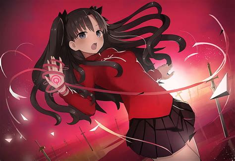 Hd Wallpaper Tohsaka Rin Fate Series Fate Stay Night Anime Girls