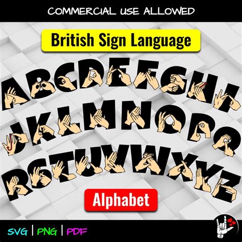 Bsl Sign Language Alphabet Svg Bundle Bsl Alphabet British Etsy