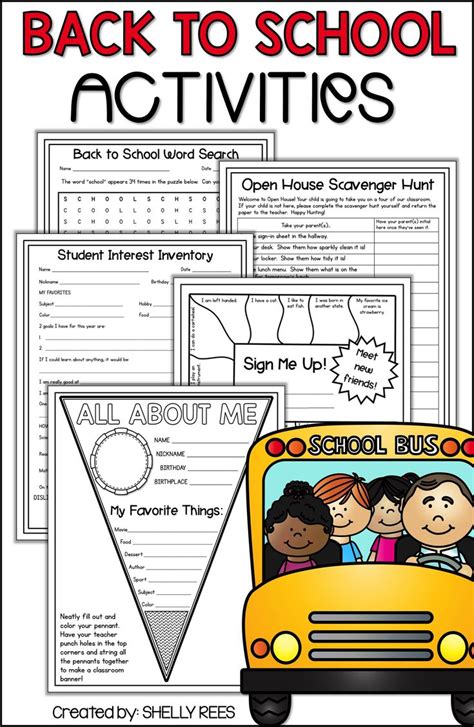 Back To School Activities For First Week Of School Math Reading All