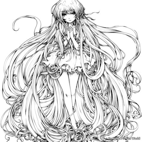 Long Hair Anime Girl Coloring Pages Free And Printable