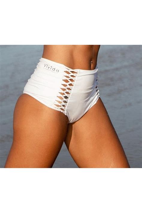 Yüksek Bel Biyeli Makrome Detaylı Bikini Altı