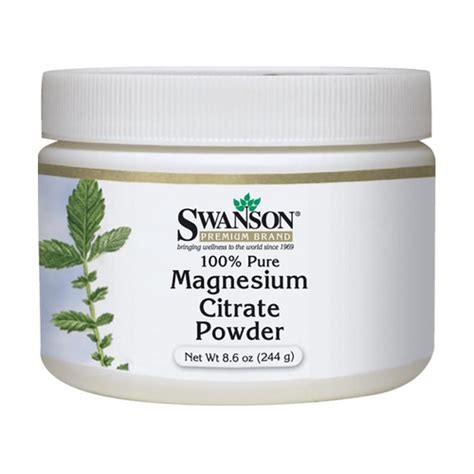 Vendita Citrato Di Magnesio Polvere Pura Al 100 244 G Swanson Naturitas