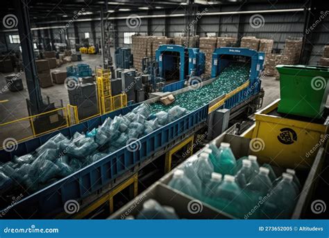 Plastics Recycling Facility Where Plastic Bottles Are Sorted And