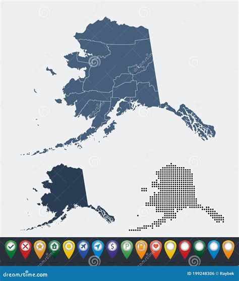 Alaska Counties Map Stock Image 195897439