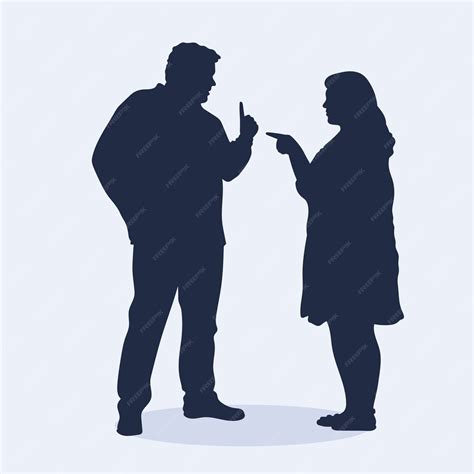 Free Vector | Flat design couple arguing silhouette