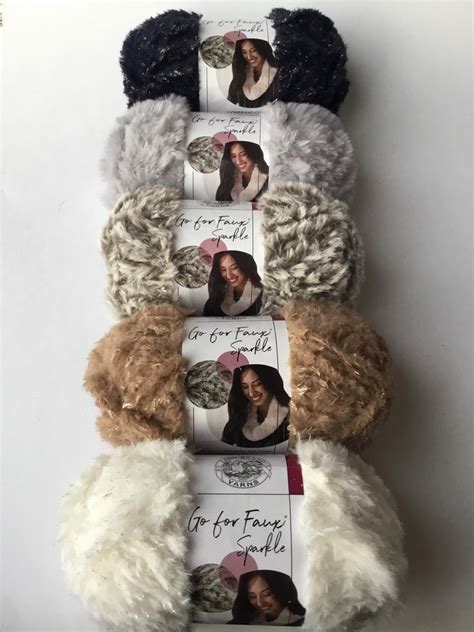 Lion Brand Go For Faux Fursparkle Yarn Multiple Colours To Etsy