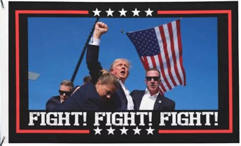 Trump Shooting Fight Fight Fight Flag Trump 2024 150d Polyester Banner 3x5 Ft Ebay