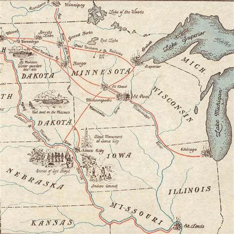 Map Showing Route of the Lewis & Clark Expedition 1804-1806 - Etsy